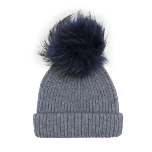 Womens Denim/Navy Wool Hat with Pom 47572 by BKLYN from Hurleys