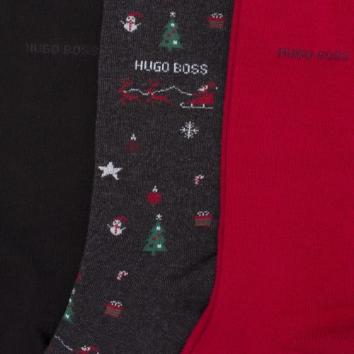 Mens Assorted 3 Pack Festive Socks Gift Set 51704 by BOSS from Hurleys