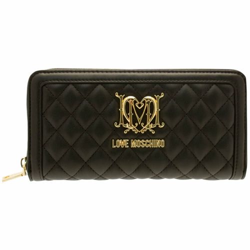 Womens Black Quilted Logo Purse 72811 by Love Moschino from Hurleys
