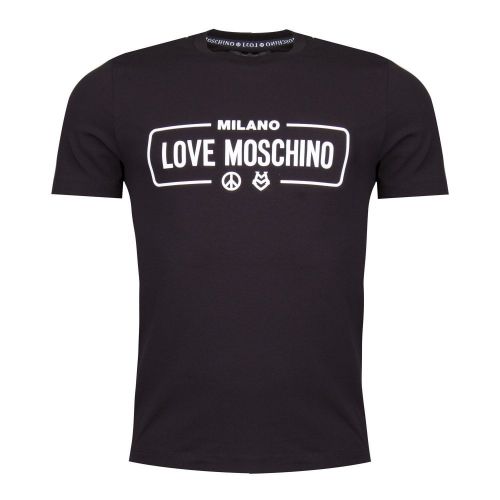 Mens Black Chest Logo Milan Slim S/s T Shirt 26876 by Love Moschino from Hurleys