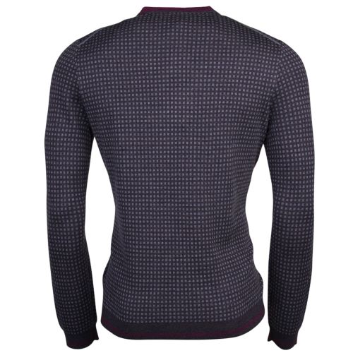 Mens Grey Marl Parvine Jacquard Knitted Jumper 14270 by Ted Baker from Hurleys