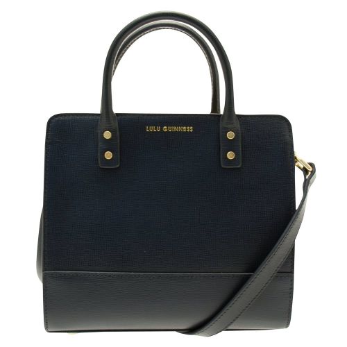 Womens Navy Textured Leather Square Daphne Bag 72750 by Lulu Guinness from Hurleys