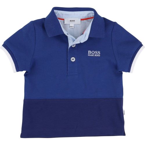 Baby Blue Panel S/s Polo Shirt 18886 by BOSS from Hurleys