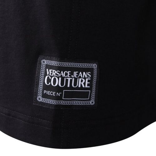 Versace Jeans Couture T Shirt Mens Black/Gold Print Chain Detail S/s
