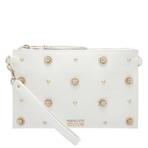 Womens White Embellished Stud Pouch Clutch Bag 49098 by Versace Jeans Couture from Hurleys