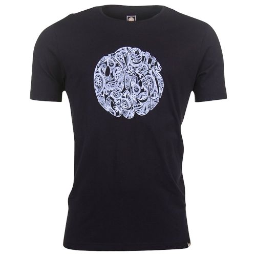 Mens Black Printed Linear S/s Tee Shirt 72437 by Pretty Green from Hurleys