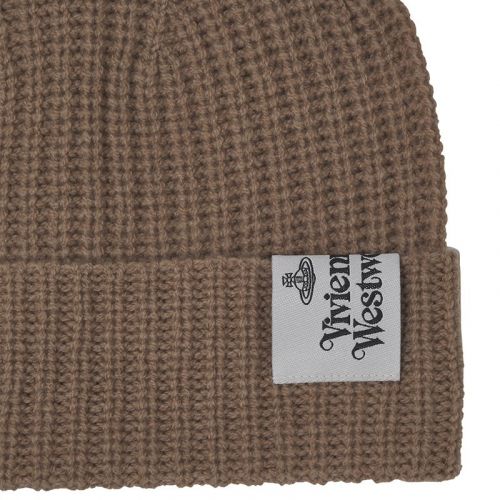 Womens Camel Classic Wool Beanie Hat 97925 by Vivienne Westwood from Hurleys