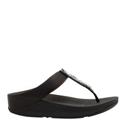 Womens Black Fino Bejewelled Toe Post Sandals 32717 by FitFlop from Hurleys