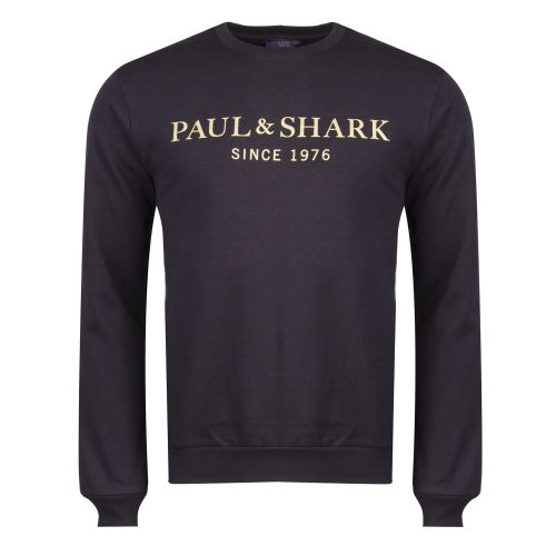 Mens Black Gold Logo Crew Sweat Top 32852 by Paul And Shark from Hurleys