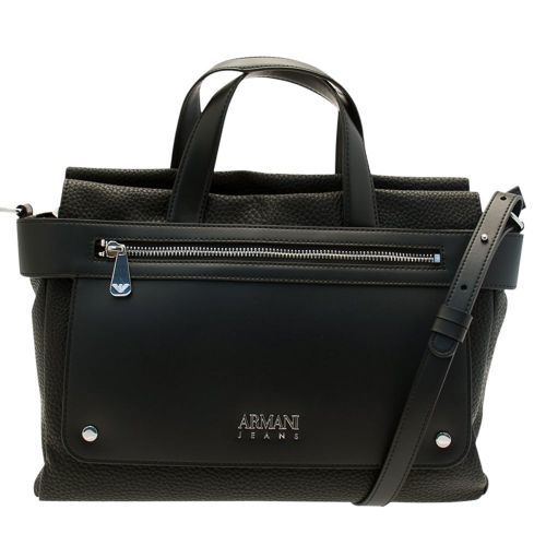 Womens Black Tumbled Tote Bag 70335 by Armani Jeans from Hurleys