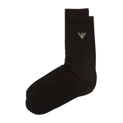 Mens Black 2 Pack Socks 7070 by Emporio Armani from Hurleys