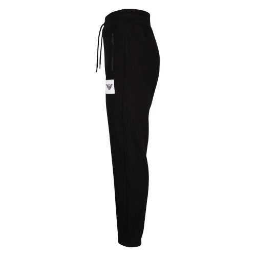 Mens Black Branded Patch Sweat Pants 45698 by Emporio Armani from Hurleys
