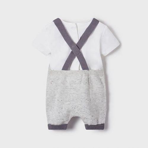 Baby Dark Blue/Grey Zebra Knitted Dungarees Set 105080 by Mayoral from Hurleys