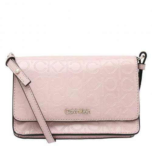 Womens Silver Pink Must Embossed Phone Crossbody Bag 76911 by Calvin Klein from Hurleys