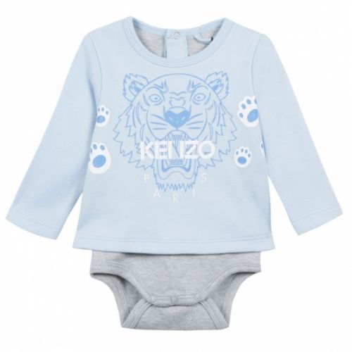 Baby Light Blue Tiger L/s Top & Babygrow 35841 by Kenzo from Hurleys