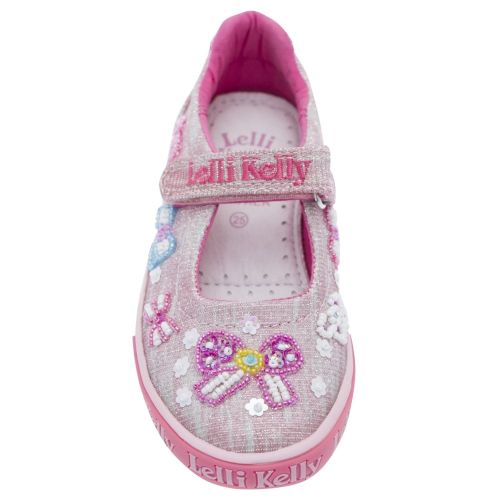 Girls Pink Shining Bow Dolly Shoes (24-33EUR) 25572 by Lelli Kelly from Hurleys