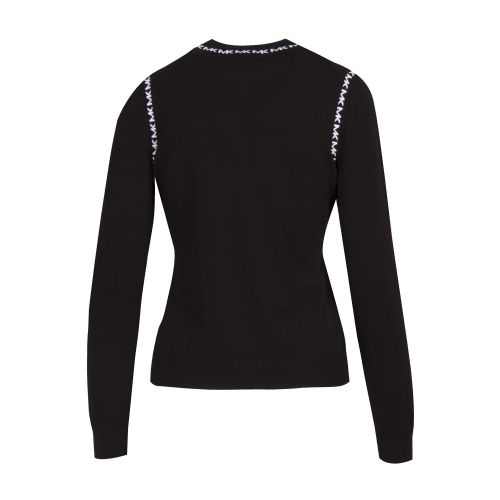 Womens Black Logo Trim Crew Knitted Jumper 52744 by Michael Kors from Hurleys