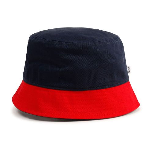 Boys Navy Bicolour Bucket Hat 87824 by BOSS from Hurleys