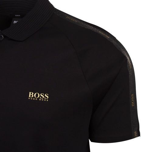Athleisure Mens Black Paul Gold Slim Fit S/s Polo Shirt 83770 by BOSS from Hurleys