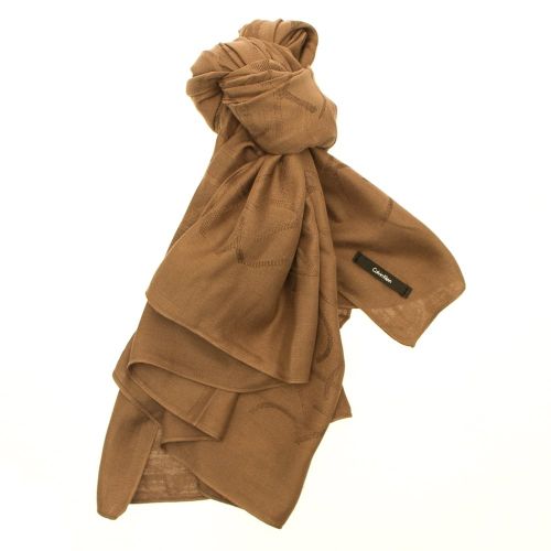 Womens Taupe Tina Jacquard Scarf 13468 by Calvin Klein from Hurleys