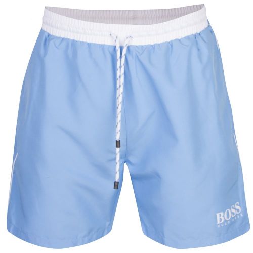 Mens Light Blue Starfish Contrast Swim Shorts 23521 by BOSS from Hurleys