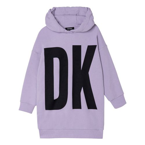 Girls Lilac Large Branded Hoodie Dress 96050 by DKNY from Hurleys