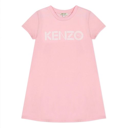Girls Bubblegum Pink Branded Logo Dress 53664 by Kenzo from Hurleys