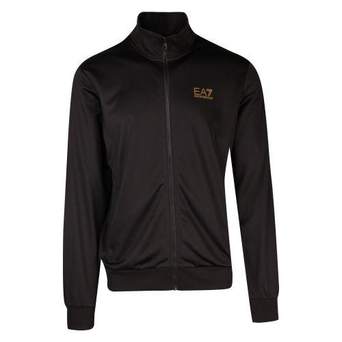 Mens Black/Gold Train Core ID Poly Funnel Tracksuit 48265 by EA7 from Hurleys