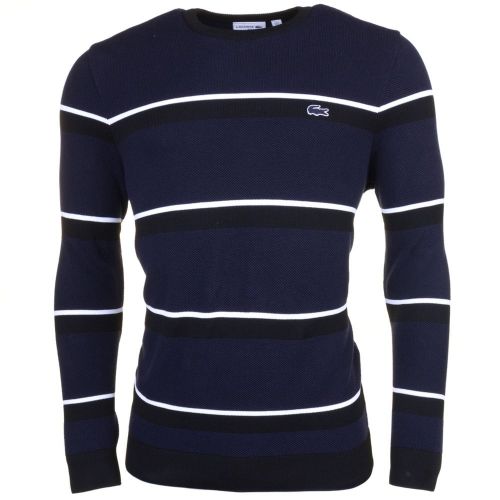 Mens Black & Navy Made In France Striped Jumper 61768 by Lacoste from Hurleys