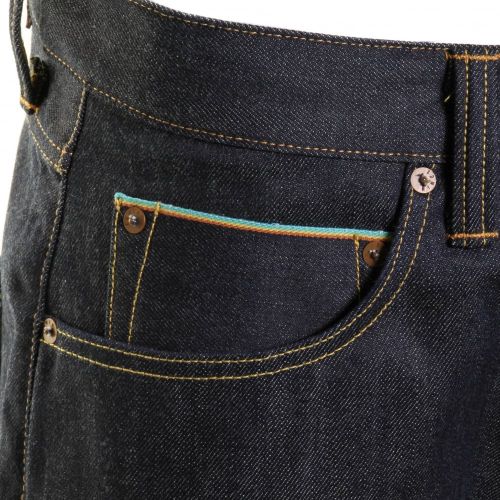 Mens 12.08oz F9.99 Blue Unwashed ED-55 Rainbow Selvage Relaxed Tapered Fit Jeans 18943 by Edwin from Hurleys