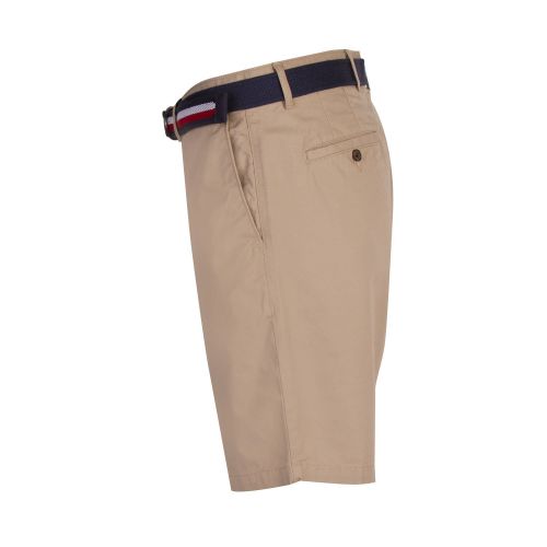 Tommy Hilfiger Mens Beige Brooklyn Light Twill Belted Shorts 74652 by Tommy Hilfiger from Hurleys