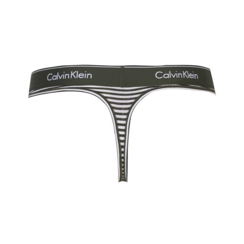 Womens Green Stripe Logo Band Thong 42893 by Calvin Klein from Hurleys