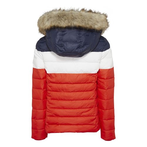Womens Flame Multi Colourblock Hooded Padded Jacket 50258 by Tommy Jeans from Hurleys