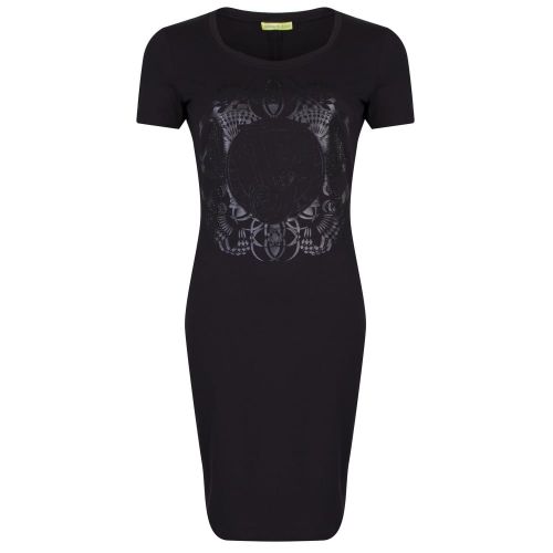 Womens Black Embroidered Fitted Dress 21751 by Versace Jeans from Hurleys