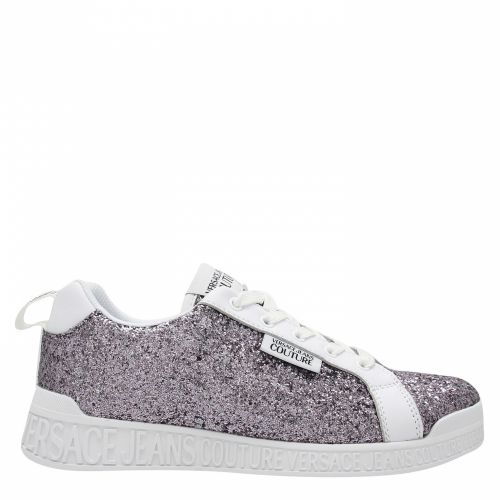 Womens Silver Glitter Low Trainers 55101 by Versace Jeans Couture from Hurleys
