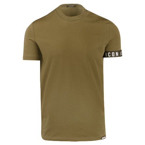 Mens Military Green Icon Armband S/s T Shirt 105911 by Dsquared2 from Hurleys