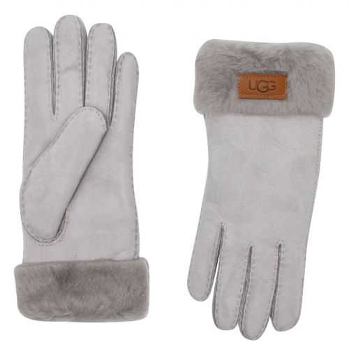 Womens Light Grey Sheepskin Turn Cuff Gloves 80402 by UGG from Hurleys