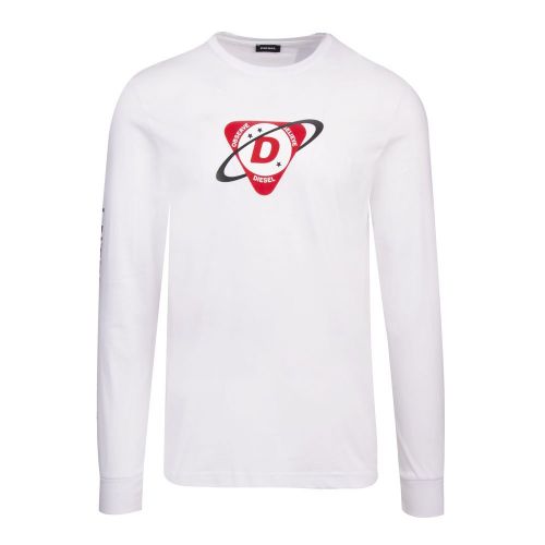 Mens Bright White T-Diegos-LS-K26 L/s T Shirt 93416 by Diesel from Hurleys
