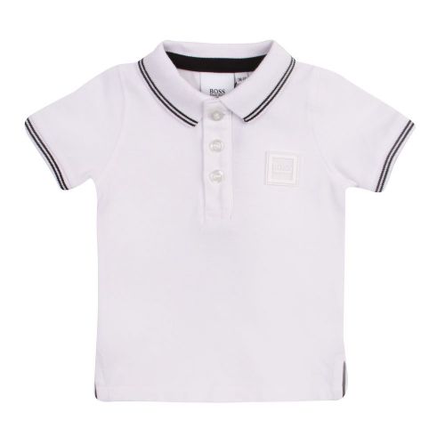 Toddler White Tipped Badge S/s Polo Shirt 90293 by BOSS from Hurleys