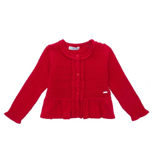 Infant Red Knitted Peplum Cardigan 29815 by Mayoral from Hurleys