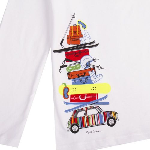 Boys White Mini Holiday L/s T Shirt 95928 by Paul Smith Junior from Hurleys