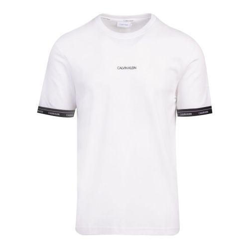 Calvin Klein Mens Bright White Logo Cuff S/s T Shirt 74731 by Calvin Klein from Hurleys