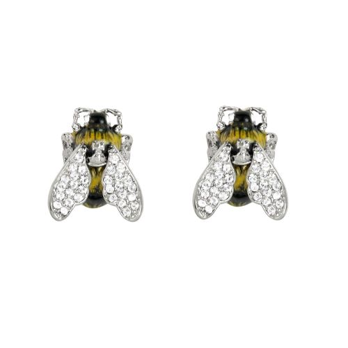 Womens Crystal & Silver Bumble Earrings 24734 by Vivienne Westwood from Hurleys
