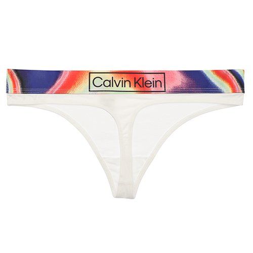 Womens White Heritage Pride Thong 108576 by Calvin Klein from Hurleys