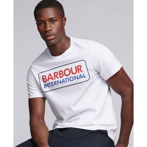 Mens White Event Logo S/s T Shirt 95596 by Barbour International from Hurleys