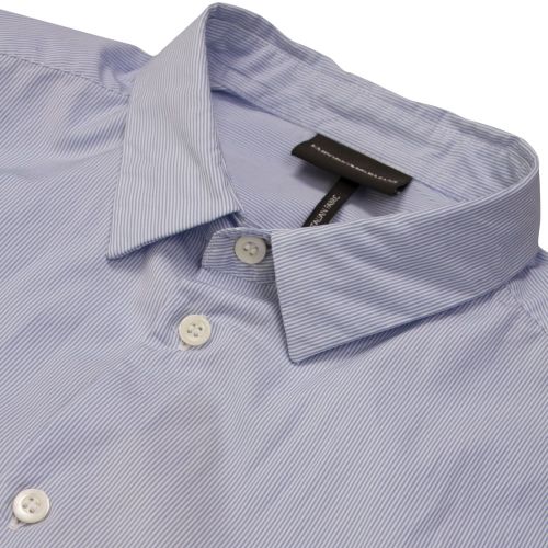 Mens Blue Print Slim L/s Shirt 22288 by Emporio Armani from Hurleys