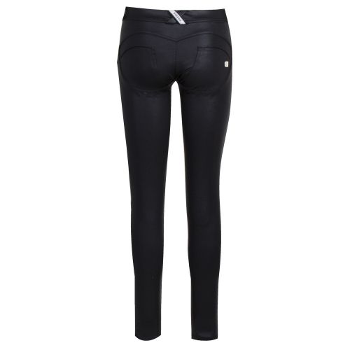 Womens Shiny Black Mid Rise Skinny Jeans 34014 by Freddy from Hurleys