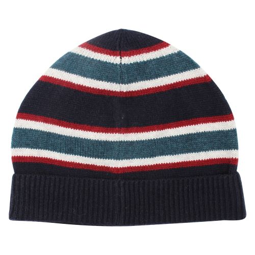 Boys Navy/Green Knitted Stripe Hat 50426 by Lacoste from Hurleys