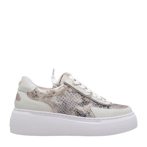 Womens Off White Azelia Snake Effect Trainers 103769 by Moda In Pelle from Hurleys