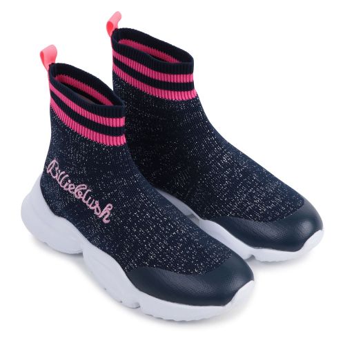 Girls Navy Sock Knit Booties (29-38) 75472 by Billieblush from Hurleys